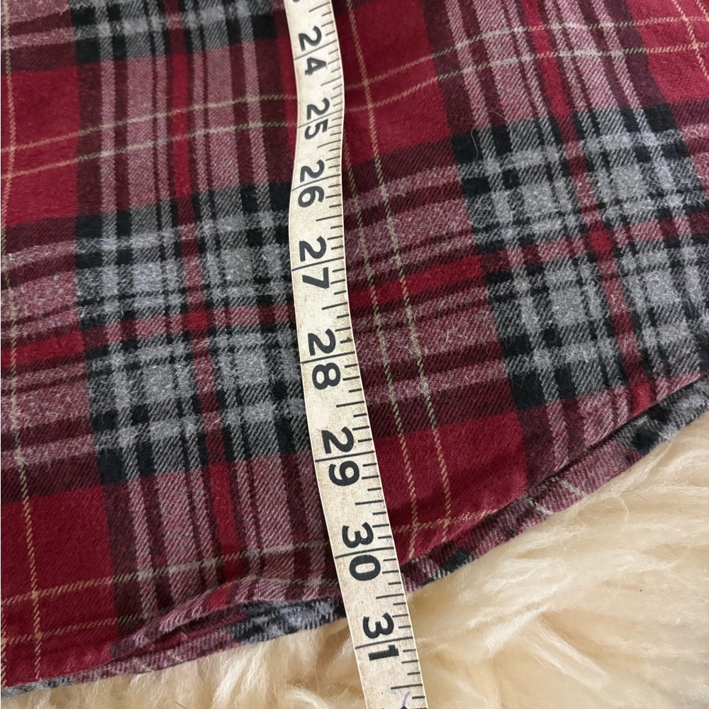 Carhartt Heavy Flannel Red and Gray Plaid Shirt - Picture 4 of 5